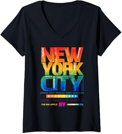 Amazon.com: Womens Colorful New York City Graphic Tee Shirt, Cool New